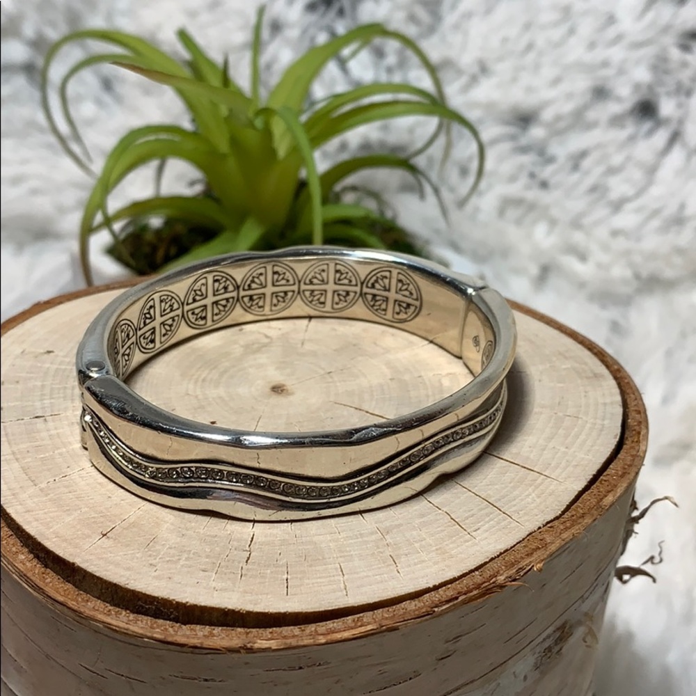Brighton bracelet bangle silver hinged w diamonds - Picture 6 of 6